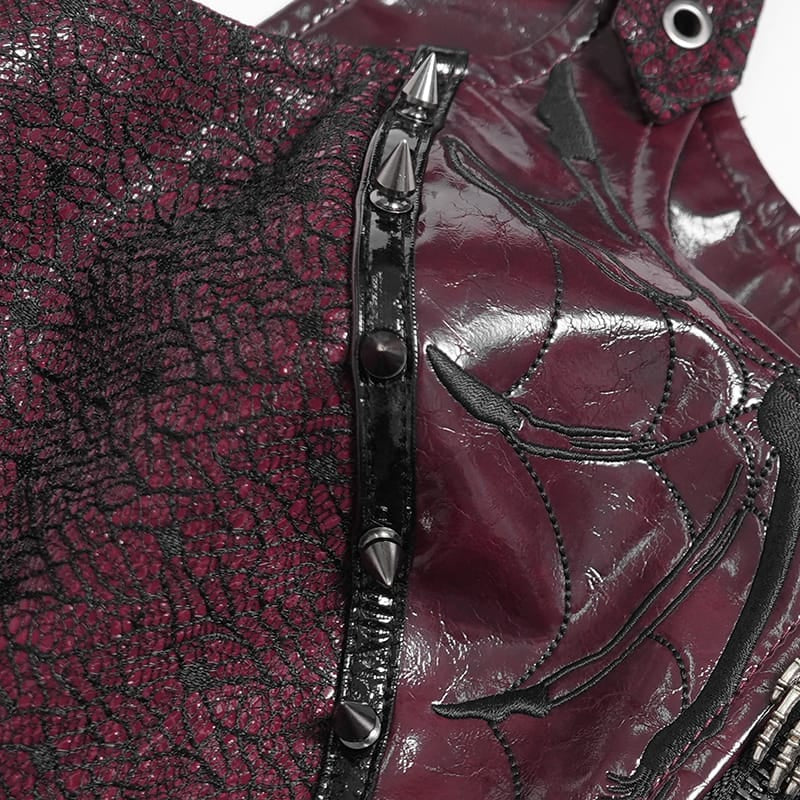 Women's Punk Zip Front Adjustable Strap Bustier - Punk Design