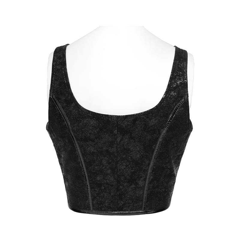 Women's Punk Spiked Front Zipper Bustier - Punk Design