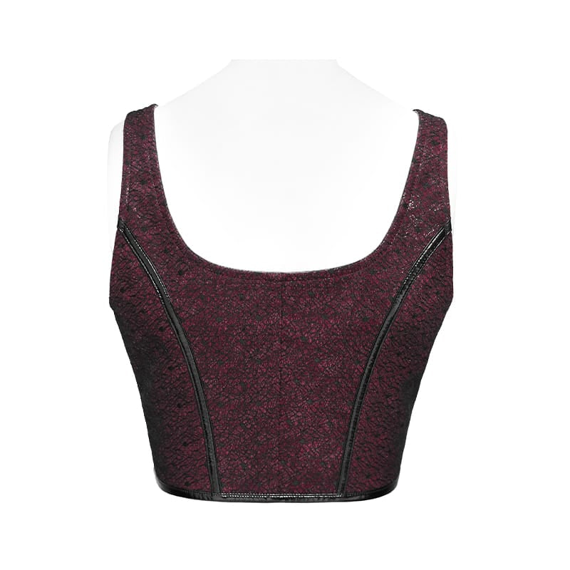 Women's Punk Zip Front Adjustable Strap Bustier - Punk Design