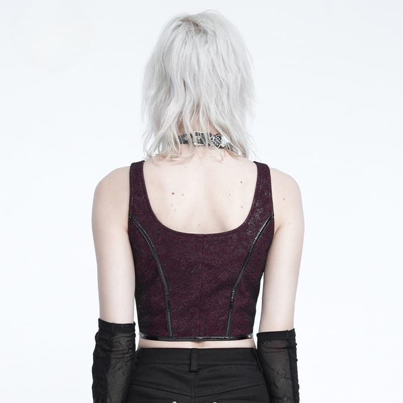 Women's Punk Zip Front Adjustable Strap Bustier - Punk Design