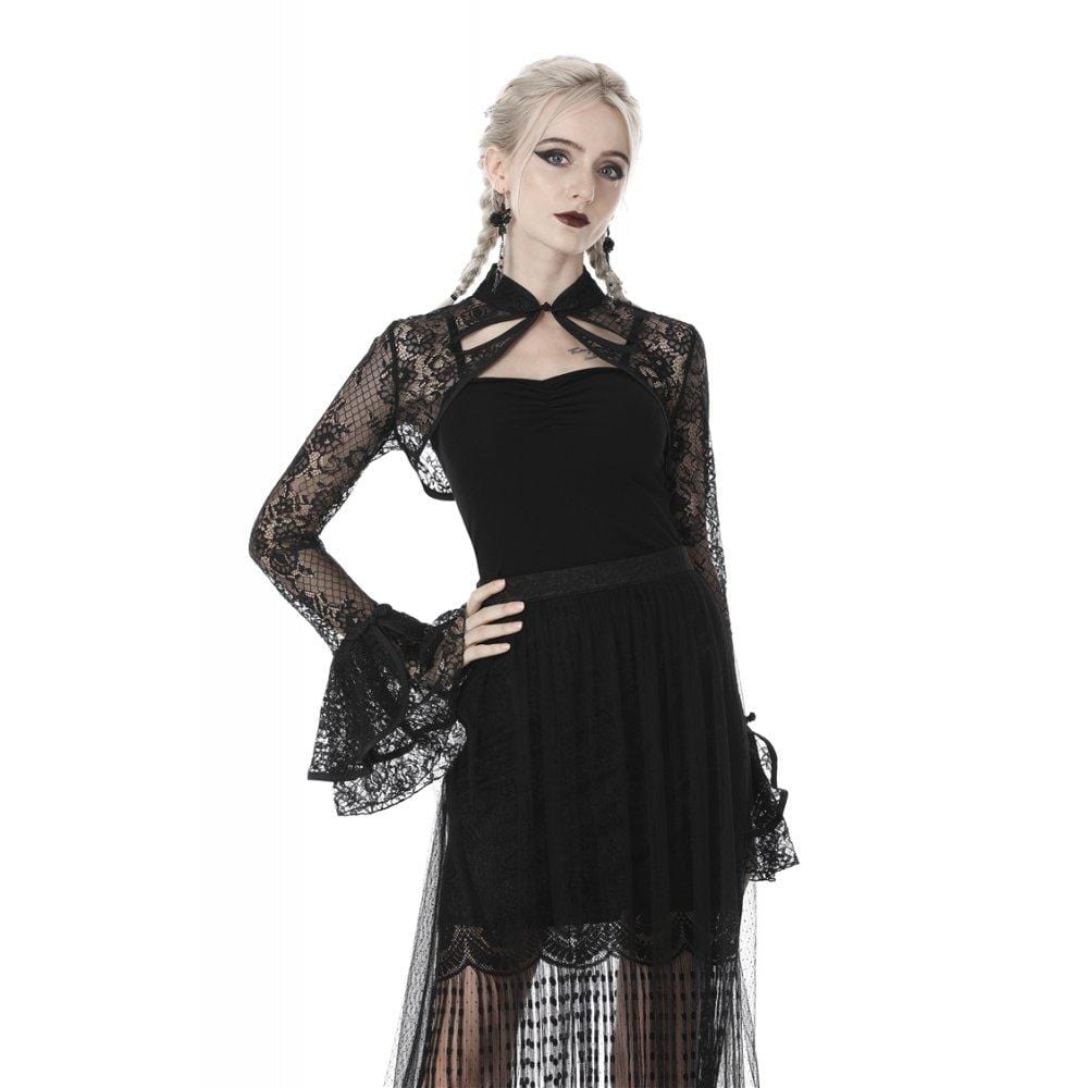 Darkinlove Wome's Gothic Sexy Full Floral Lace Capes