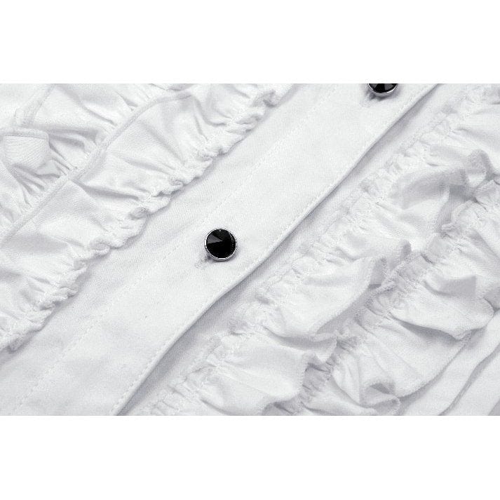 Darkinlove Women's Gothic Bat Collar Ruffled Shirt