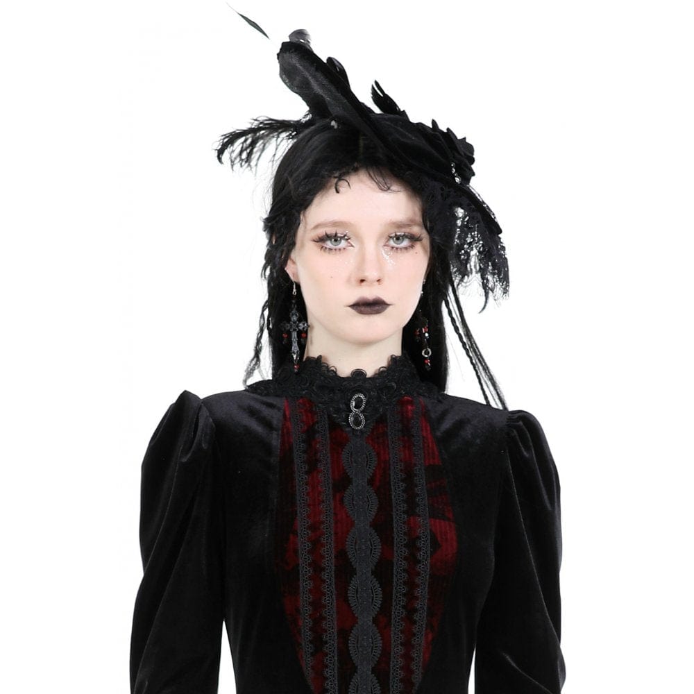 Darkinlove Women's Gothic Beaded Cross Earrings