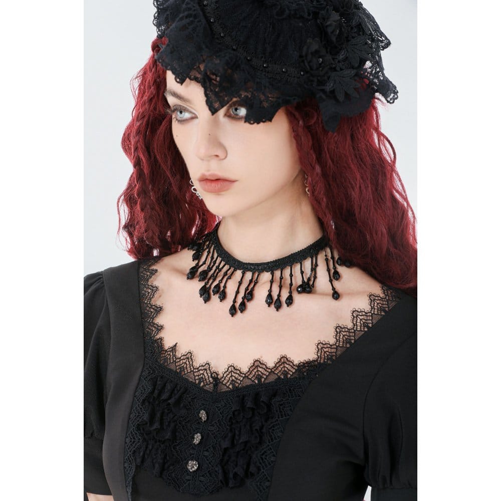 Darkinlove Women's Gothic Beaded Tassels Choker