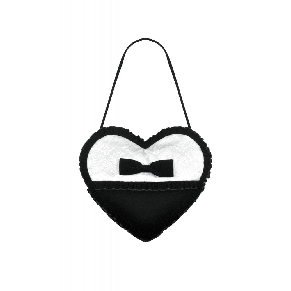 Darkinlove Women's Gothic Bow Black&White Heart Bag