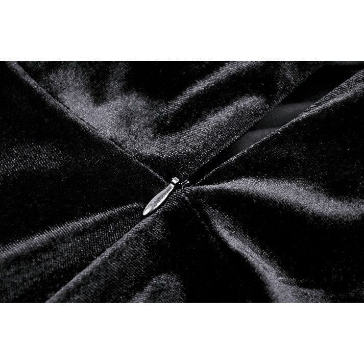 Darkinlove Women's Gothic Cutout Side Slit Velvet Party Dress