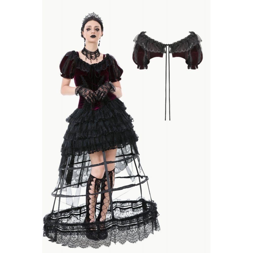 Darkinlove Women's Gothic Doll Collar Velvet Cape