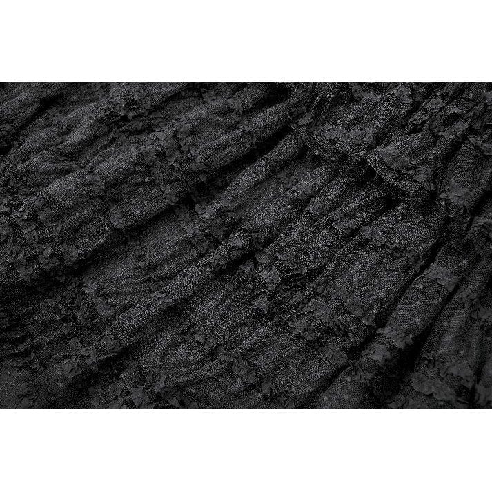 Darkinlove Women's Gothic Dot Multilayer Lace Maxi Skirt