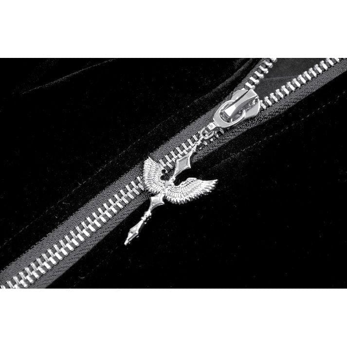 Darkinlove Women's Gothic Double-breasted Batwinged Velvet Coat