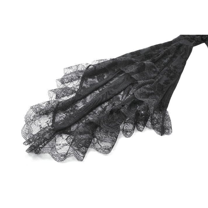 Darkinlove Women's Gothic Embroidered Floral Mesh Square-cut Collar Dress