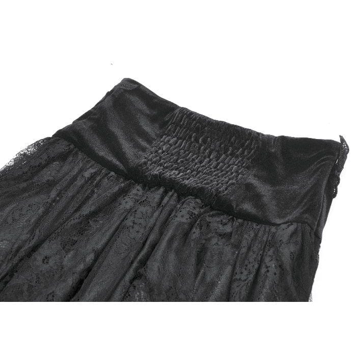 Darkinlove Women's Gothic Embroidered High-Waist Layered Cake Skirt