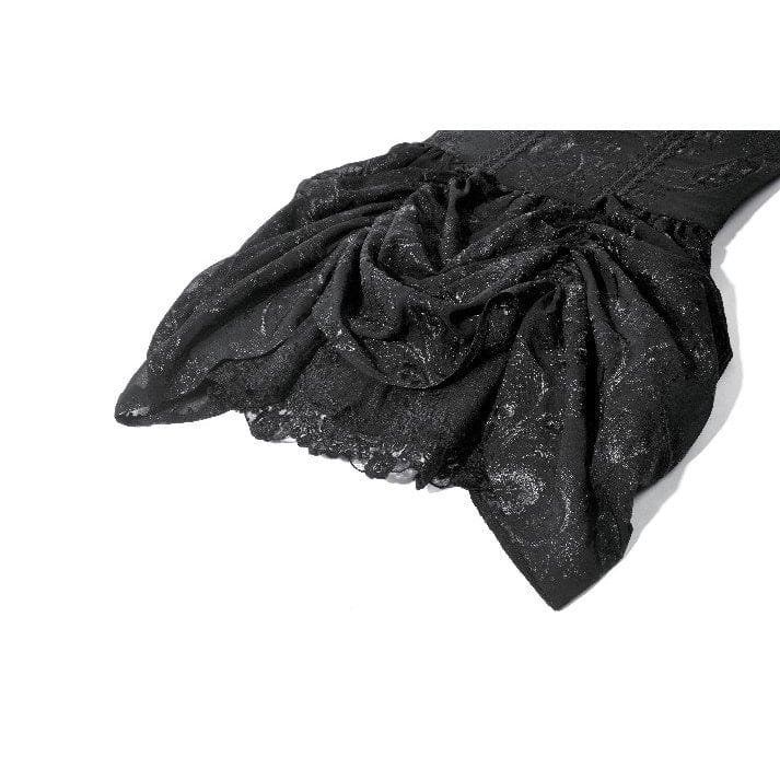 Darkinlove Women's Gothic Embroidered Peplum Slip Dress