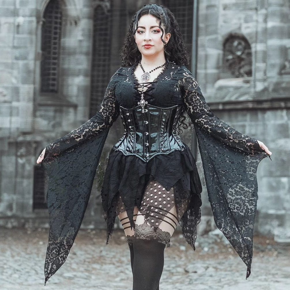 Darkinlove Women's Gothic Flared Sleeved Lace Cape