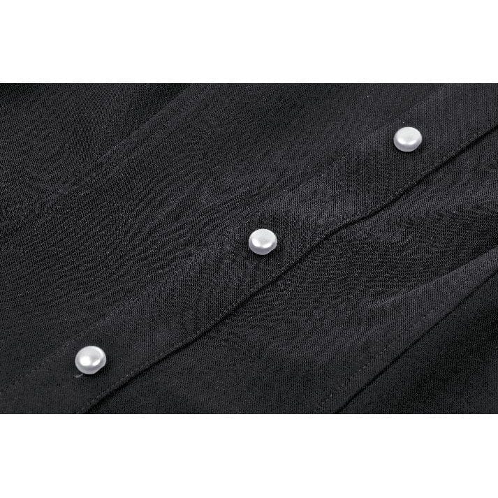 Darkinlove Women's Gothic Flared Sleeved Lace Splice Shirt