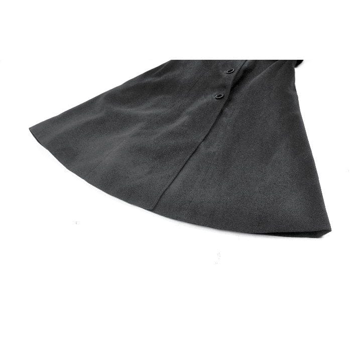 Darkinlove Women's Gothic Floral EmBroidered Bowknot Peter Pan Collar Coat