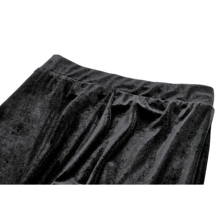 Darkinlove Women's Gothic Floral Embroidered Flared Pants