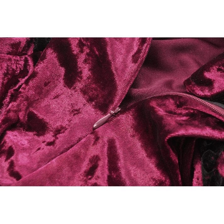 Darkinlove Women's Gothic Floral Embroidered High/Low Lace Maxi Skirt