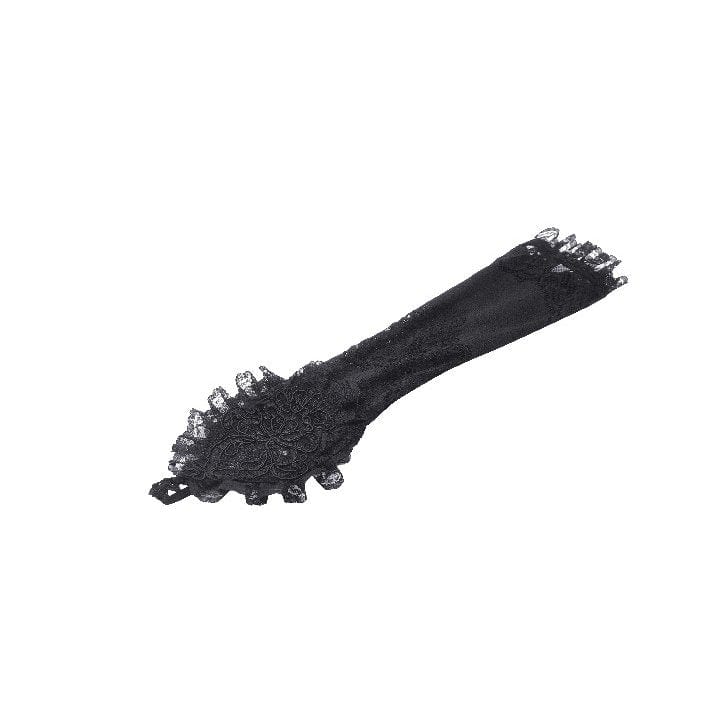 Darkinlove Women's Gothic Floral Embroidered Ruffled Lace Gloves