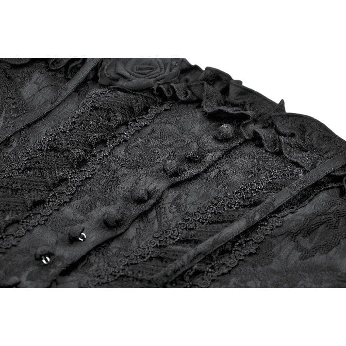 Darkinlove Women's Gothic Floral Jacquard Tank Top