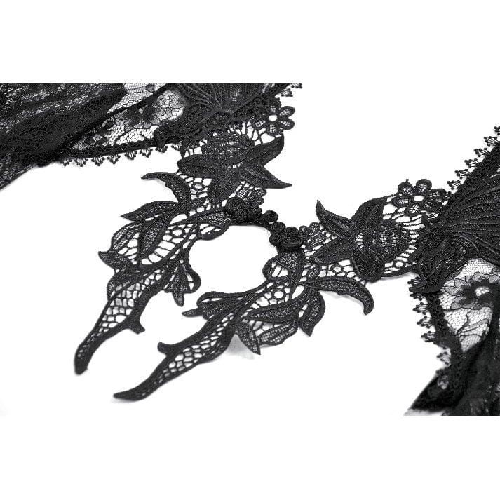 Darkinlove Women's Gothic Floral Lace Bell Sleeved Cape