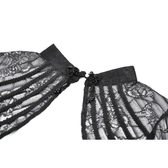 Darkinlove Women's Gothic Floral Lace Horn Sleeved Cape