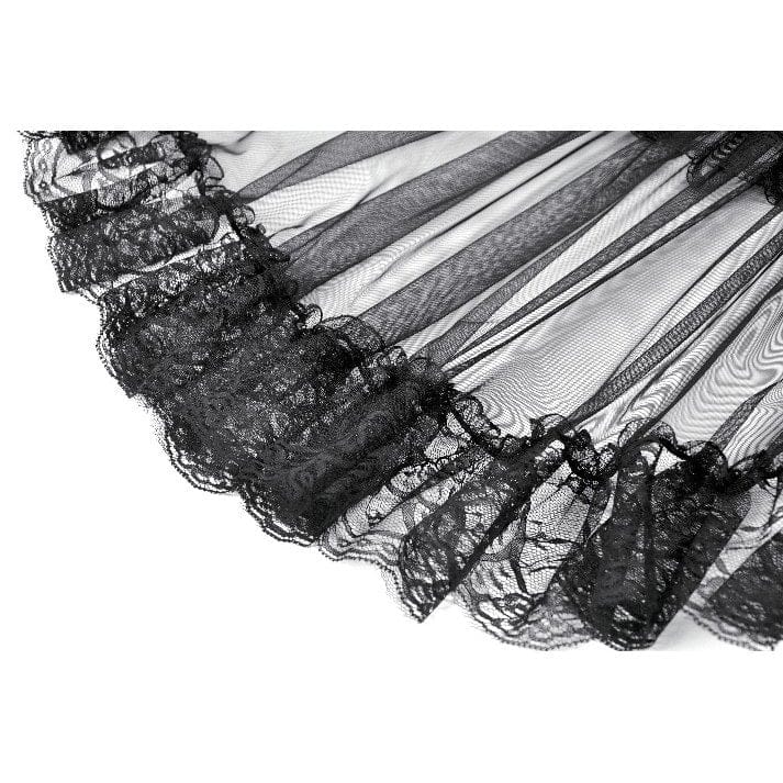 Darkinlove Women's Gothic Floral Lace Patchwork Mesh Cape