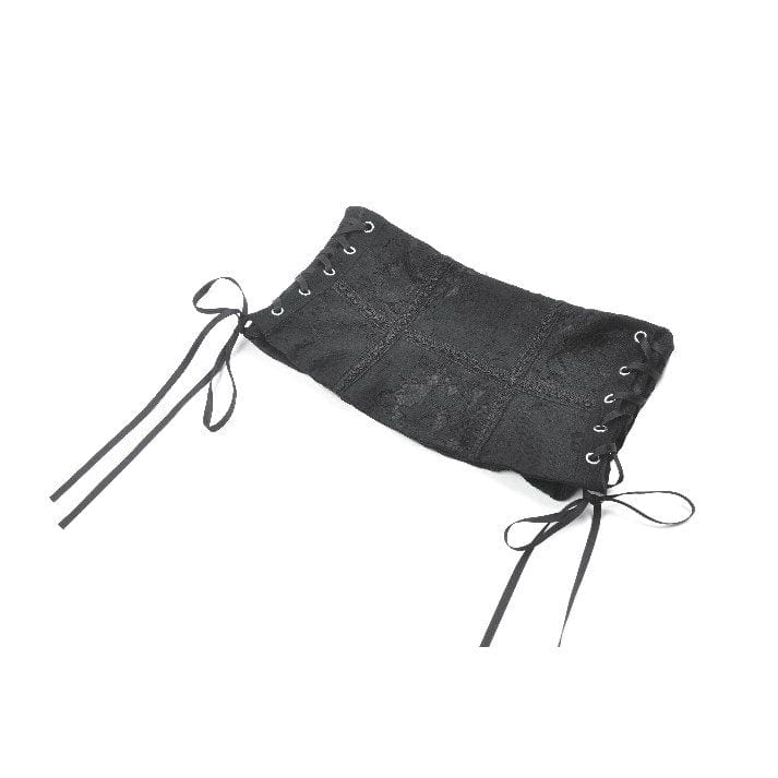 Darkinlove Women's Gothic Floral Pattern Zip Lace-up Corset