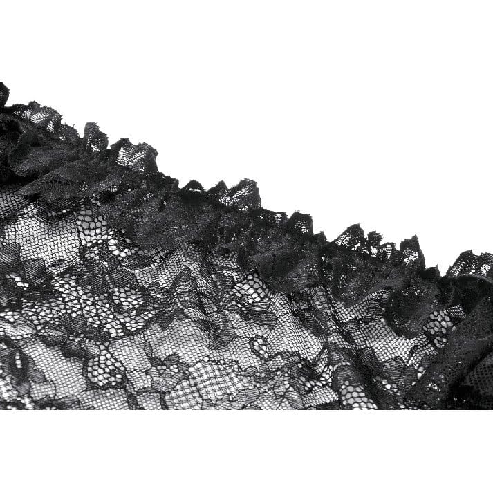 Darkinlove Women's Gothic Floral Sheer Off-Shoulder Lace Top