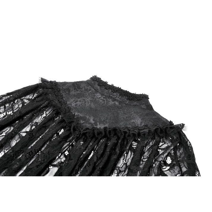Darkinlove Women's Gothic Frog Ruffled Lace Cape