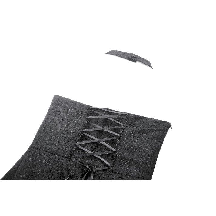 Darkinlove Women's Gothic Halterneck Lace Party Dress