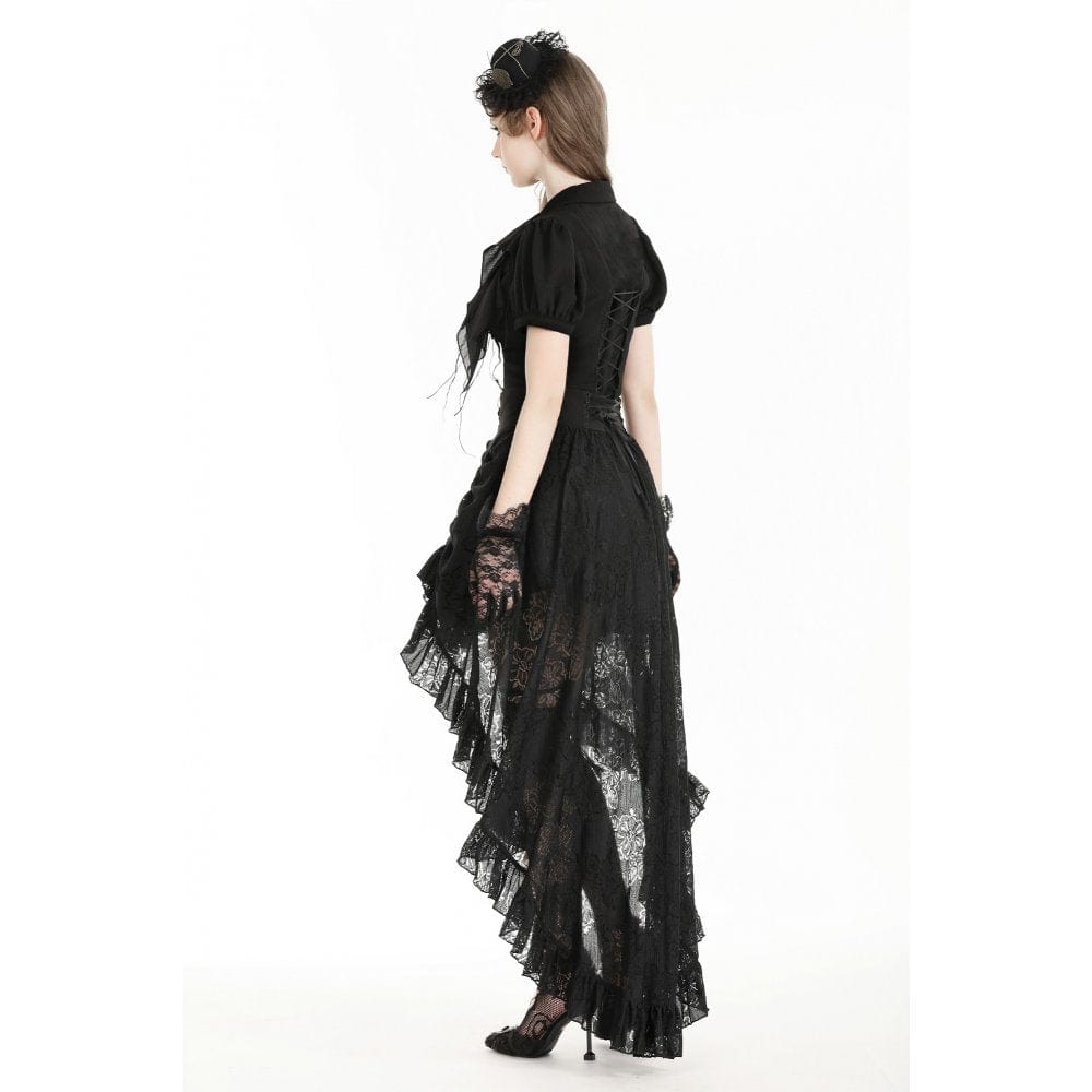 Darkinlove Women's Gothic High/Low Lace Skirt