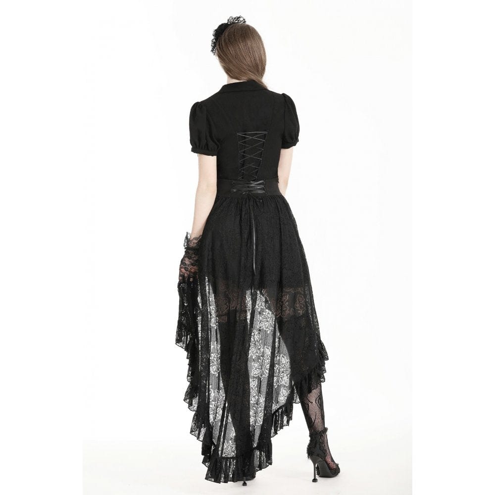 Darkinlove Women's Gothic High/Low Lace Skirt