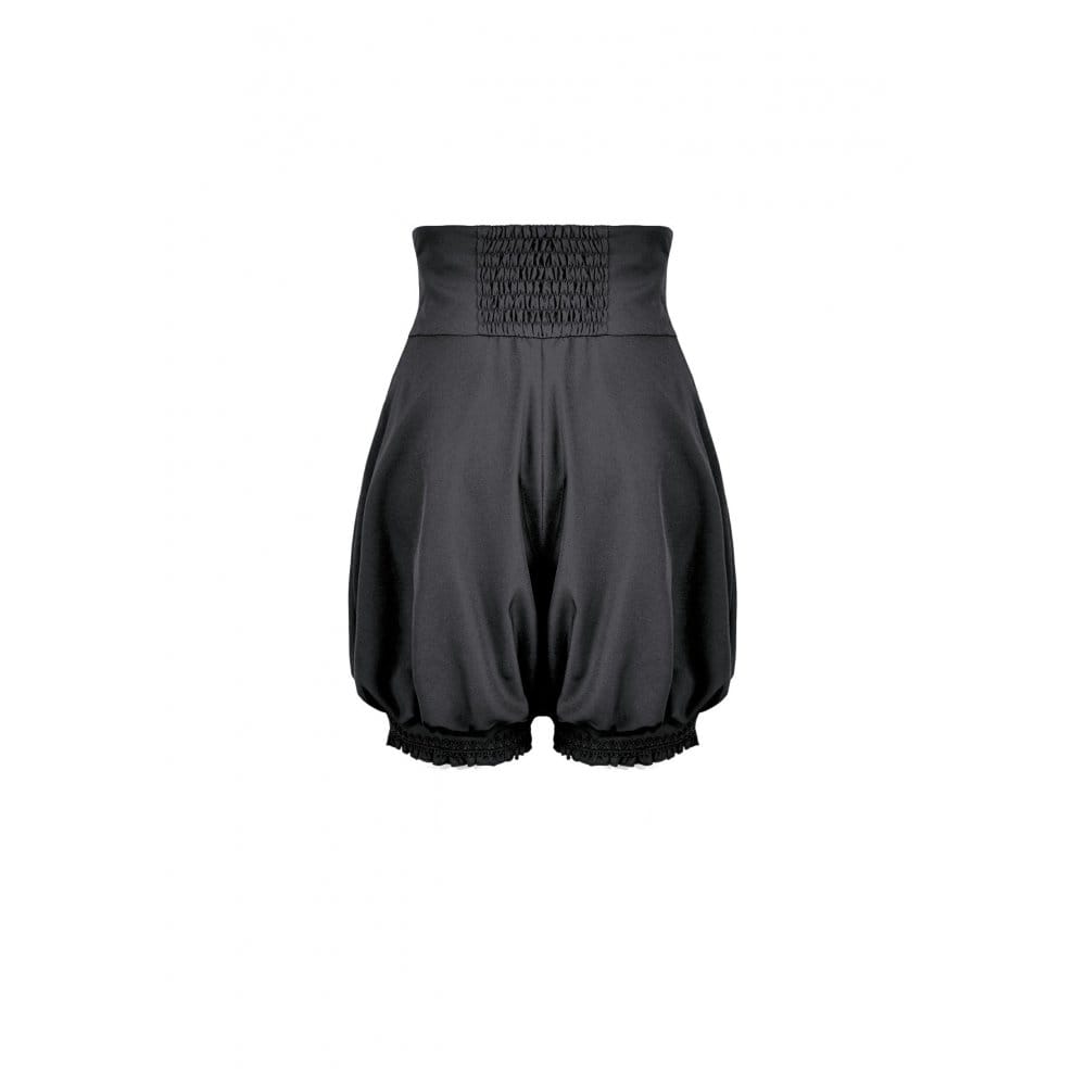 Darkinlove Women's Gothic High‑Waisted Cross Zipper Engraved Buttons Decor Pumpkin Shorts