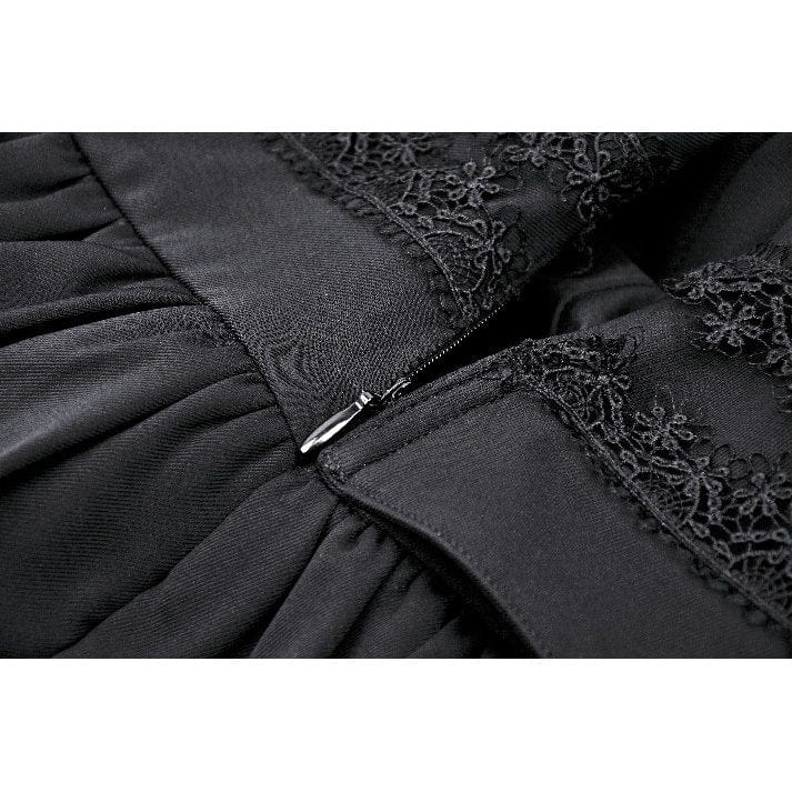 Darkinlove Women's Gothic High-waisted Lace Splice Skirt with Garter