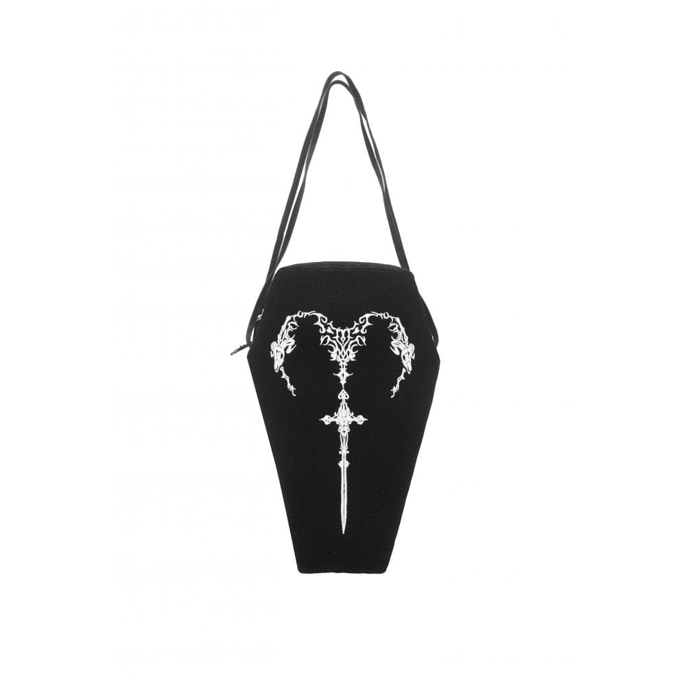 Darkinlove Women's Gothic Horned Embroidered Coffin Bag