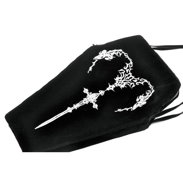 Darkinlove Women's Gothic Horned Embroidered Coffin Bag