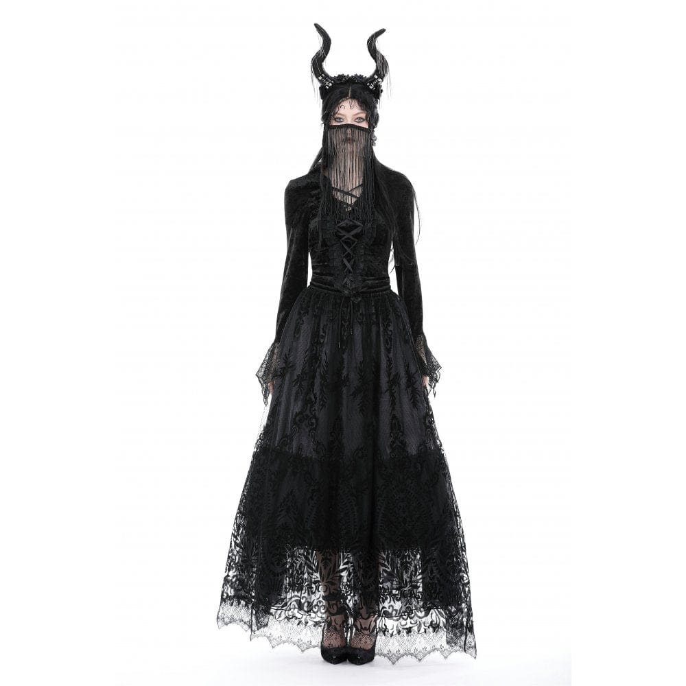 Darkinlove Women's Gothic Irregular Floacking Mesh Spice Skirt