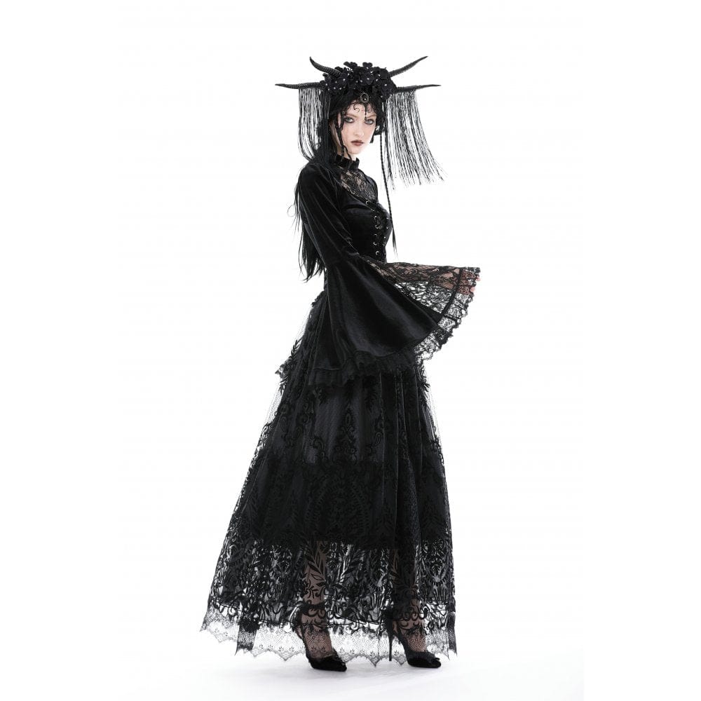 Darkinlove Women's Gothic Irregular Floacking Mesh Spice Skirt