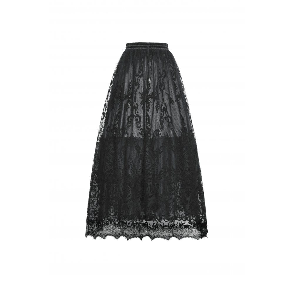 Darkinlove Women's Gothic Irregular Floacking Mesh Spice Skirt