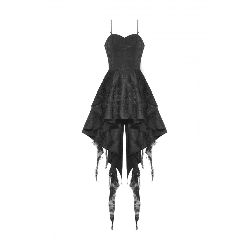 Darkinlove Women's Gothic Irregular Lace Splice Dress