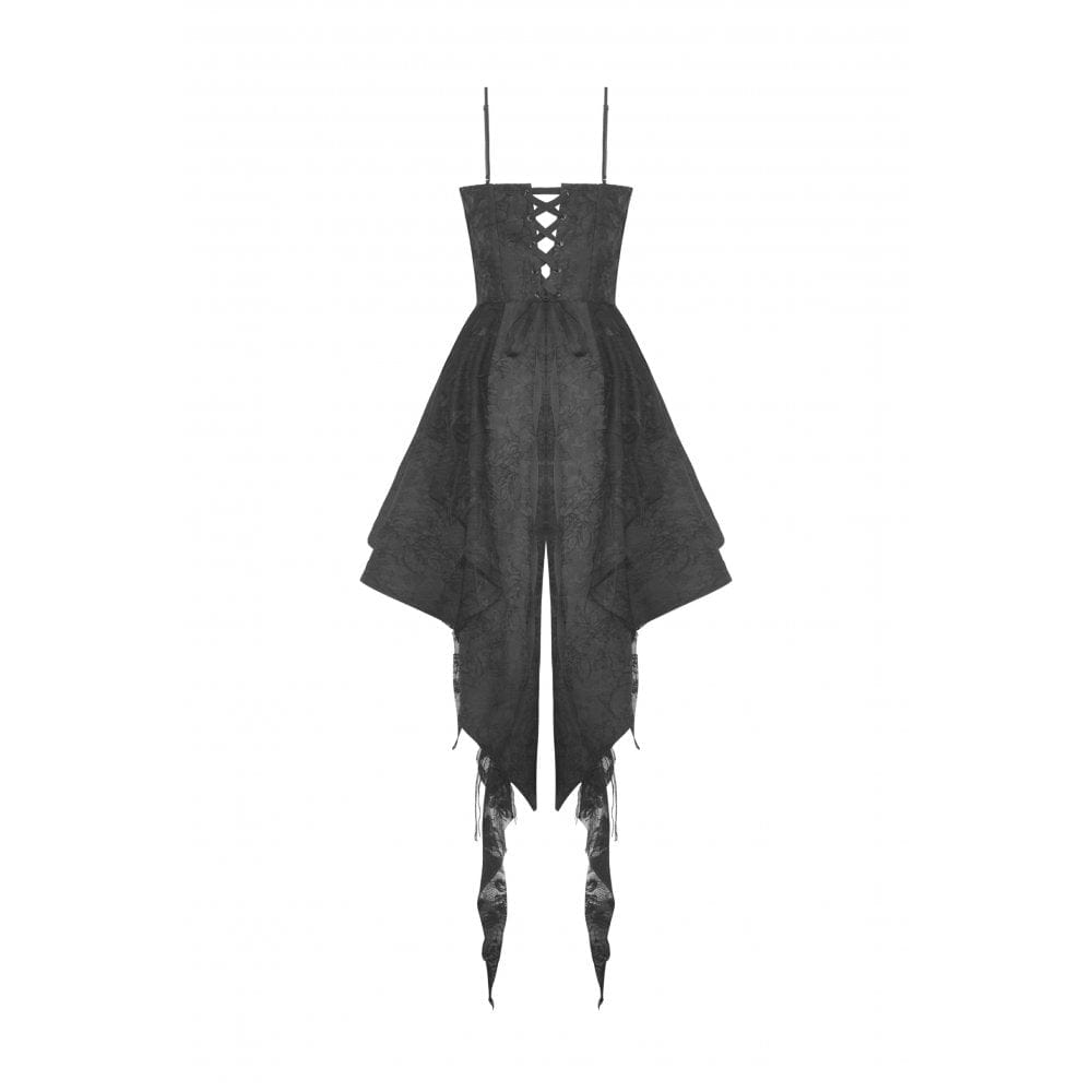 Darkinlove Women's Gothic Irregular Lace Splice Dress