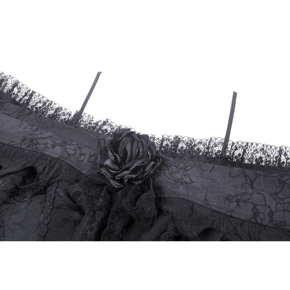 Darkinlove Women's Gothic Irregular Lace Splice Dress