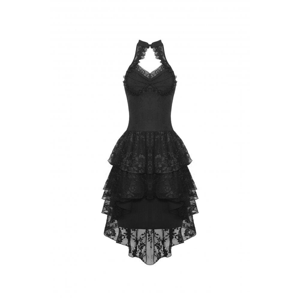 Darkinlove Women's Gothic Irregular Off Shoulder Lace Dress