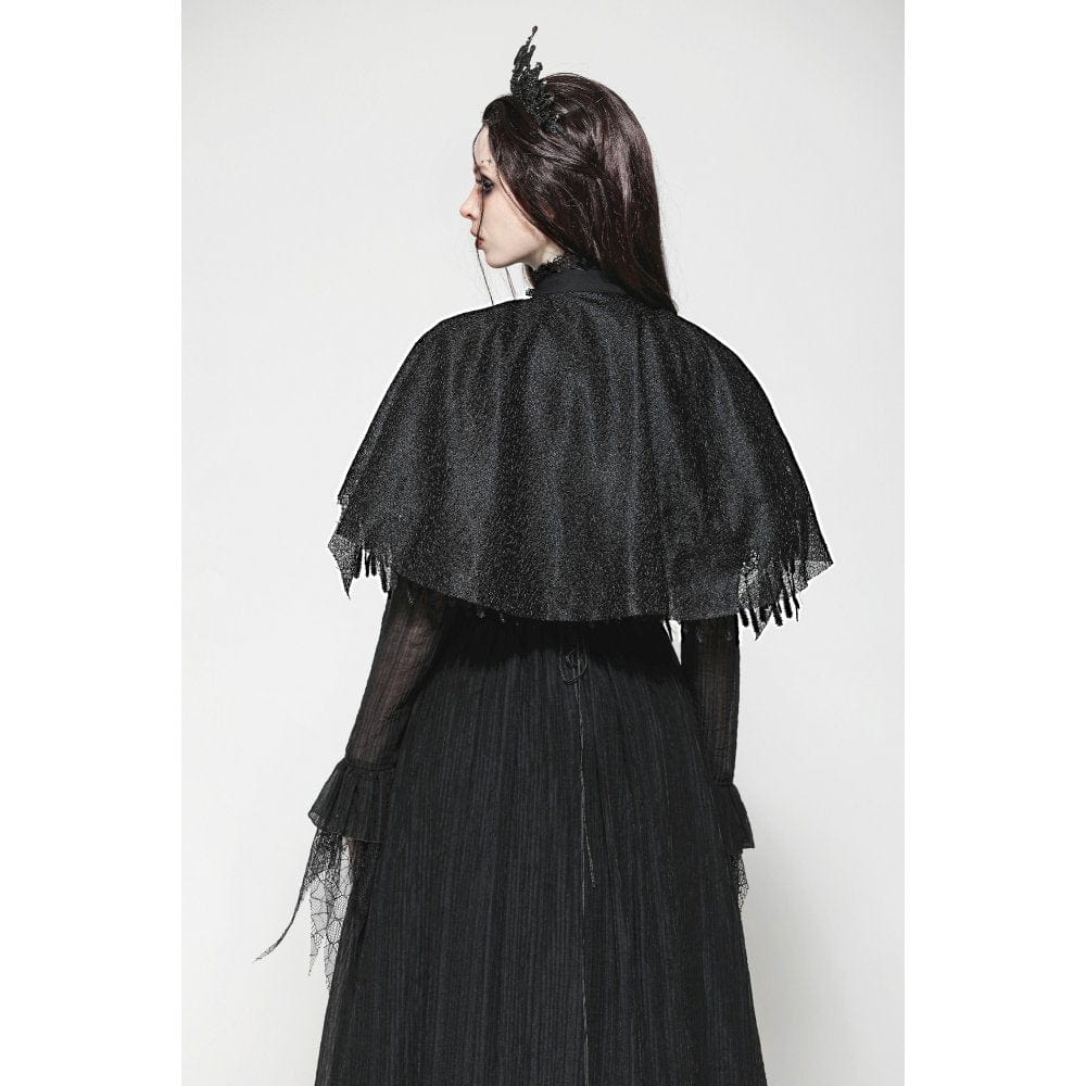 Darkinlove Women's Gothic Irregular Tassels Cape with Neckwear