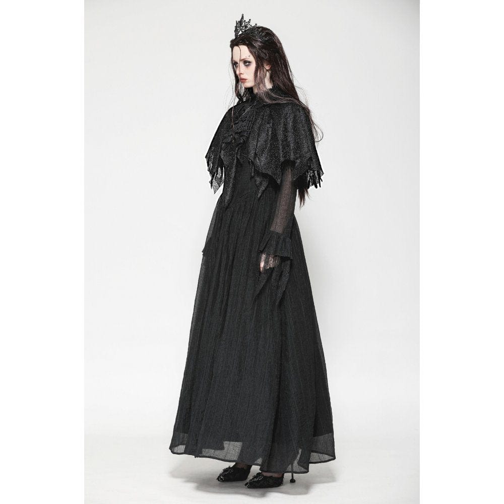 Darkinlove Women's Gothic Irregular Tassels Cape with Neckwear