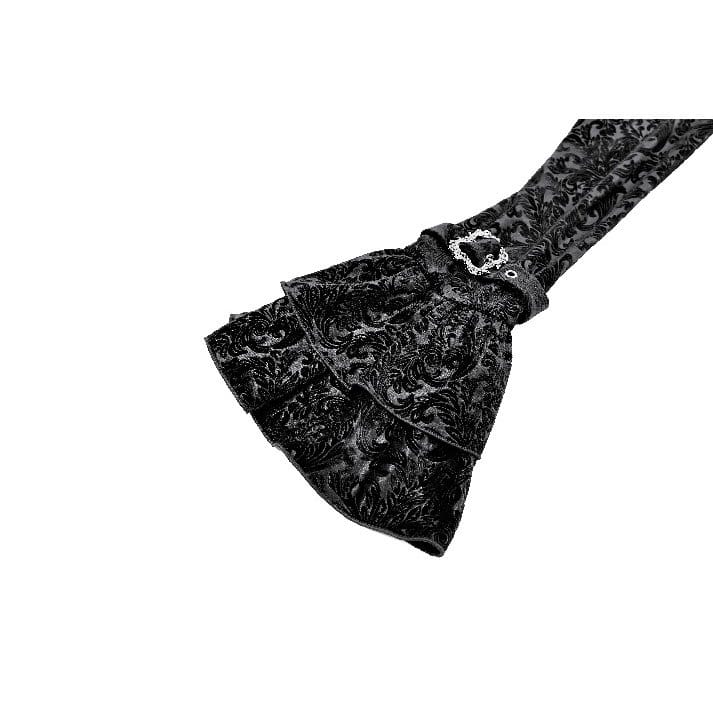 Darkinlove Women's Gothic Jacquard Cutout Buckle Strap Bell Sleeve Top