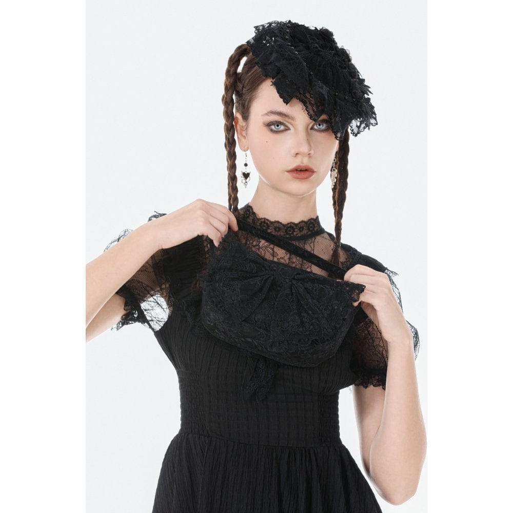 Darkinlove Women's Gothic Lace Bow Knot Mini Handbag