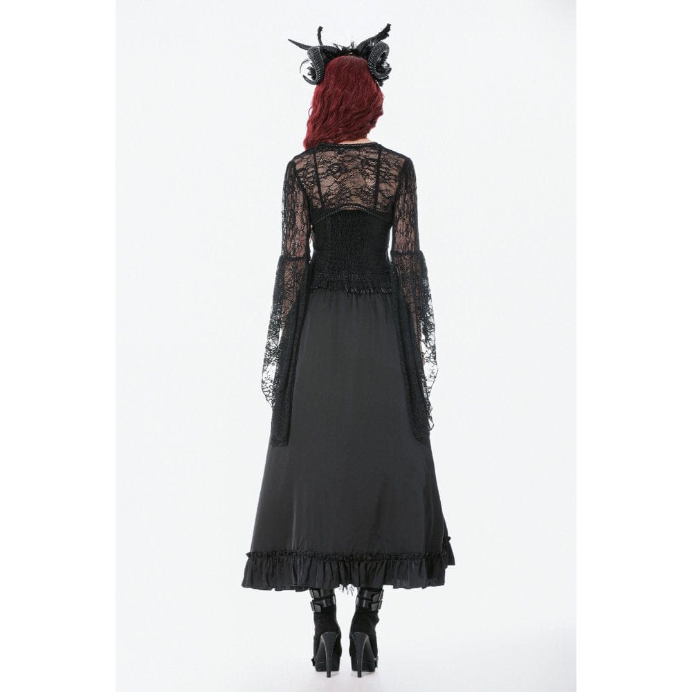 Darkinlove Women's Gothic Lace Flared Sleeved Cape