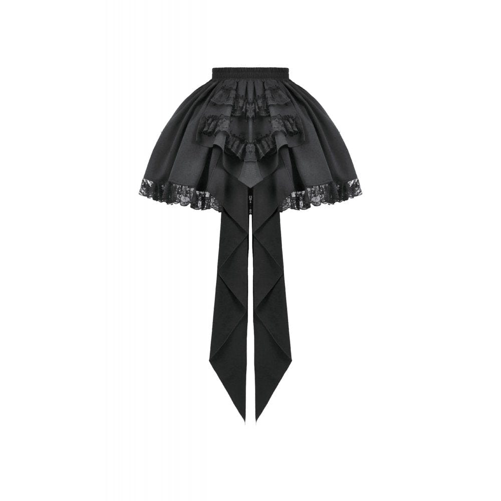 Darkinlove Women's Gothic Lace Ruffled Tail Skirt