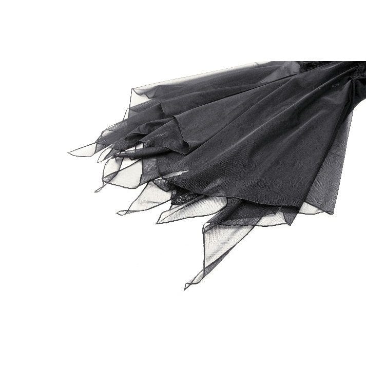 Darkinlove Women's Gothic Lace-up Mesh Splice Lace Fishtailed Skirt